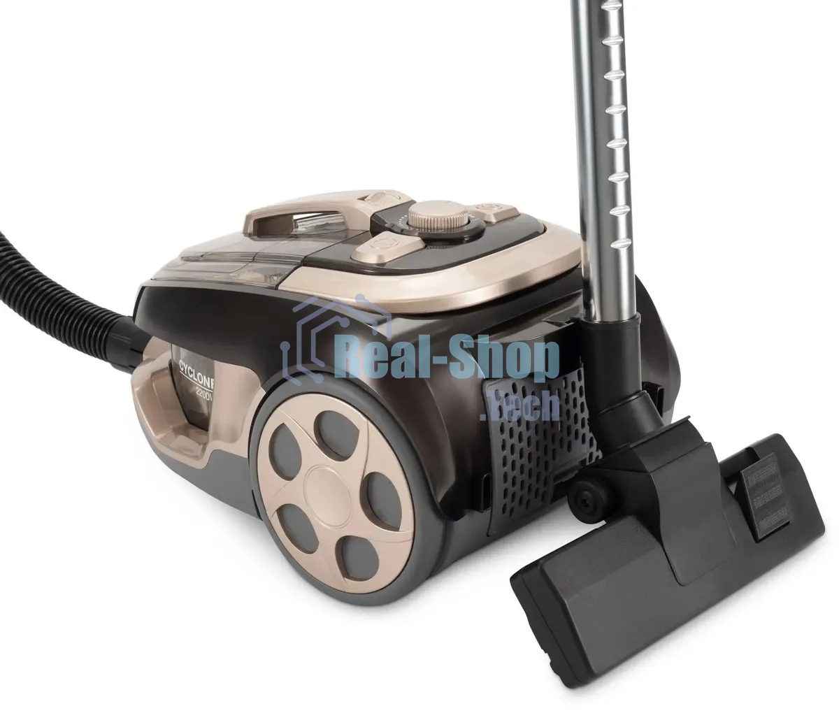 Пылесос Hyundai HYV-C3550 золотистый/темно-коричневый, 380/2220 Вт, уборка сухая, пылесборник контейнер 2,5 л