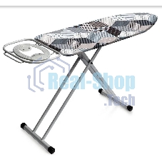 Доска гладильная Dogrular Домина 2237 рабочая поверхность 122 x 40, 142 x 50 x 9,5, регулировка высоты 8 позицмй, подъем 74-96 см, серая