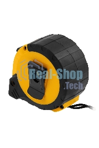 Рулетка Denzel 5м х 25мм, двухкомп. корпус, кнопка-пауза