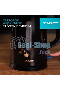 Чайник электрический Scarlett SC-EK21S45 1.5л. 2200Вт черный корпус: нерж.сталь/пластик