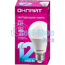 Лампа светодиодная ОНЛАЙТ 61141 OLL-A60-12-230-6.5K-E27 грушевидная