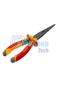 Длинногубцы прямые Denzel диэлектрические рукоятки до 1000 В, трехкомпонентные рукоятки, 205 мм