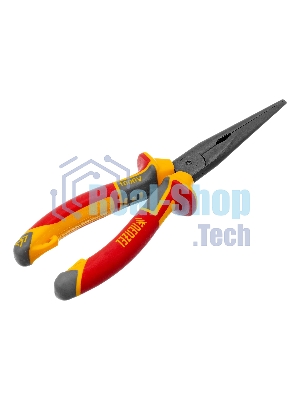 Длинногубцы прямые Denzel диэлектрические рукоятки до 1000 В, трехкомпонентные рукоятки, 205 мм