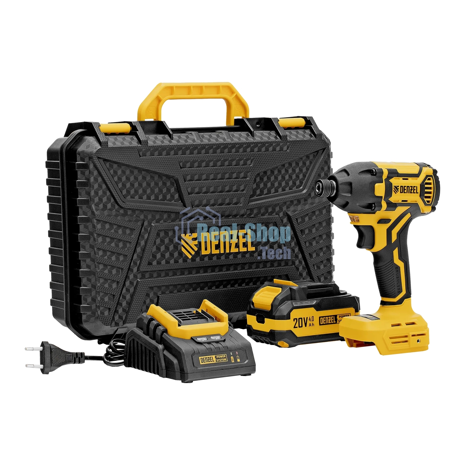 Винтоверт ударный аккумуляторный бесщет. Denzel CIDH-BL-20-270, Li-Ion, 20 В