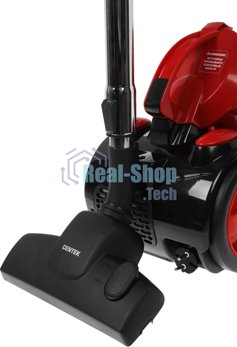 Пылесос Centek CT-2528 Red красный/черный, 350/2000 Вт, уборка сухая, пылесборник циклонный фильтр 1.5 л