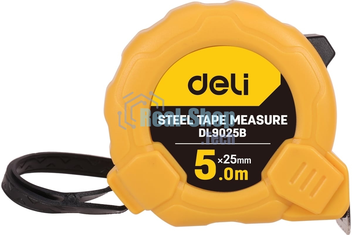 Рулетка Deli DL9025B 5мx25мм Метрическая. Корпус ударопрочный.
