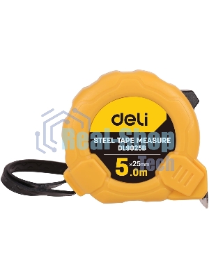 Рулетка Deli DL9025B 5мx25мм Метрическая. Корпус ударопрочный.