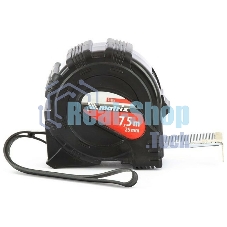 Рулетка Matrix, 7,5 м х 25 мм, обрезиненный корпус, черный