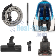 Пылесос Hyundai HYV-C3377 белый/синий, 380/2400 Вт, уборка сухая, пылесборник контейнер, 3.5 л