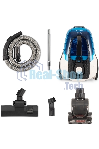 Пылесос Hyundai HYV-C3377 белый/синий, 380/2400 Вт, уборка сухая, пылесборник контейнер, 3.5 л