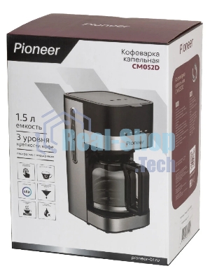Кофеварка капельная Pioneer CM052D серебристый/черный, исп. кофе - молотый, 1.5 л, 900 Вт