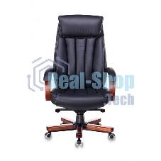 Кресло Бюрократ T-9922WALNUT/BLACK черный, кожа