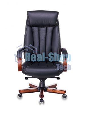 Кресло Бюрократ T-9922WALNUT/BLACK черный, кожа