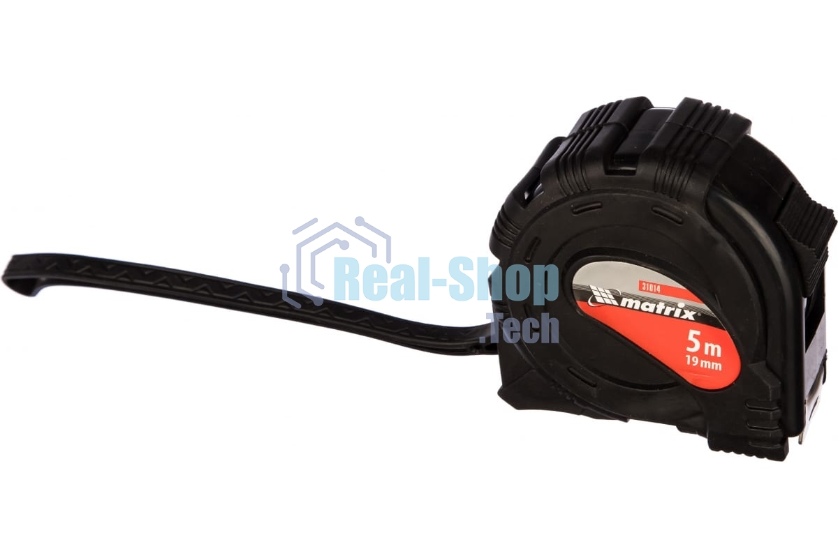 Рулетка Matrix 5мх19мм обрезиненный корпус, черный