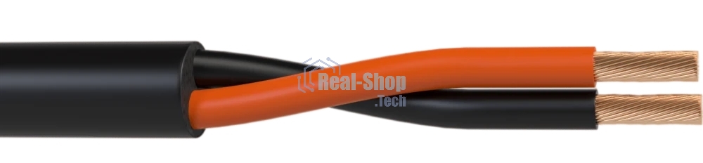 Кабель акустический 100 м, 13 AWG ССА, 2,5 мм2, диаметр 9.8мм, экран, медь 49 x 0.25 мм, черный, бухта