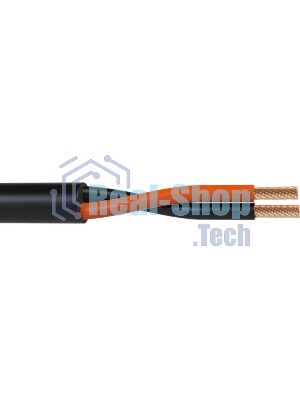 Кабель акустический 100 м, 13 AWG ССА, 2,5 мм2, диаметр 9.8мм, экран, медь 49 x 0.25 мм, черный, бухта