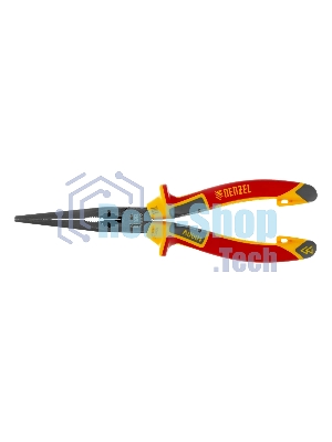 Длинногубцы прямые Denzel диэлектрические рукоятки до 1000 В, трехкомпонентные рукоятки, 205 мм