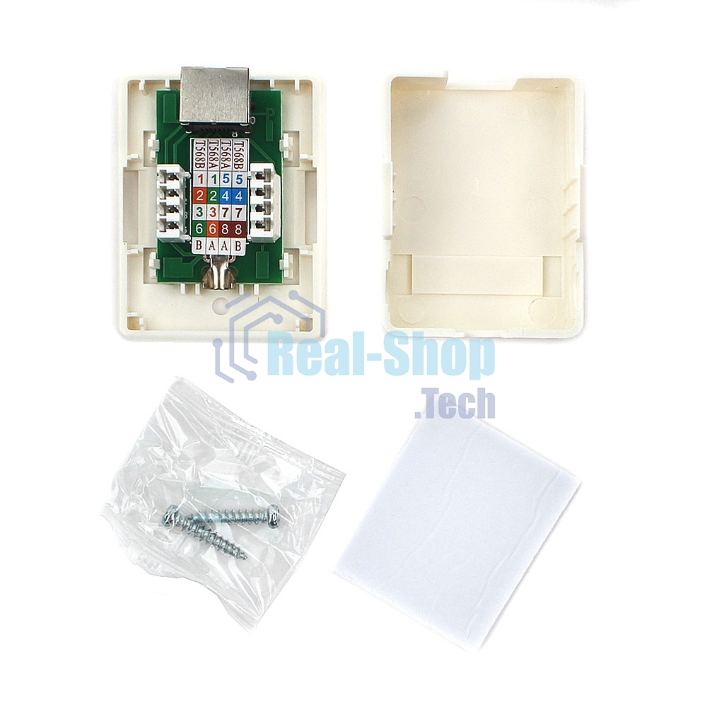 Розетка RJ-45 1 порт экранированная FTP/STP (NAS-212, LY-SB10)