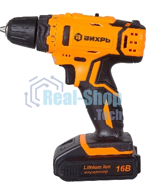 Дрель-шуруповерт Вихрь ДА-16Л-2КА, 16 В, 1,5 Ач, 32 Нм, щеточный