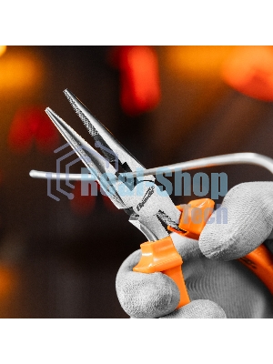 Длинногубцы Sparta Classic, 160 мм, прямые шлифованные, пластмассовые рукоятки