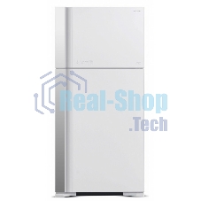 Холодильник Hitachi R-VG660PUC7-1 GPW белый стекло двухкамерный инвертер 405/145л морозилка сверху No Frost