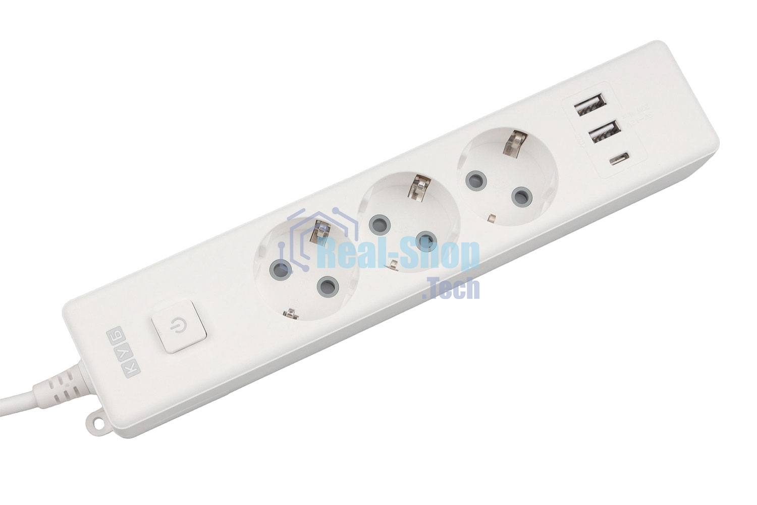 Бытовой удлинитель PowerCube, 3 р с/з вык.,3USB, 3500 Вт, 16А, 1.9 м, 3x1,0 (белый) PC-5-2M