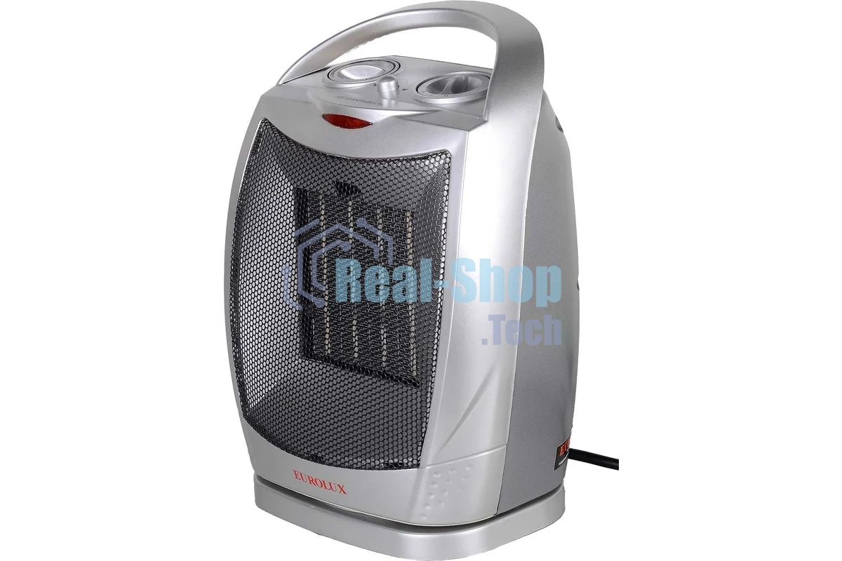 Тепловентилятор EUROLUX ТВК-EU-2, серый, 1800 Вт, 22 м2, термостат, 3 режима 67/2/7