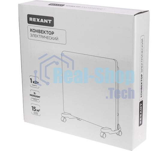 Конвектор Rexant 60-0093, белый, 1000 Вт, 15 м2, механический термостат