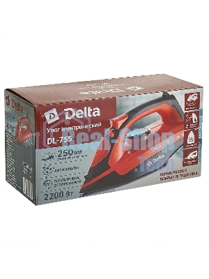 Утюг Delta DL-755 черный/оранжевый, 2200 Вт, 23 г/мин, 125 г/мин, 250 мл