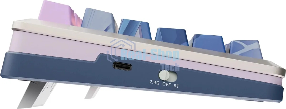 Клавиатура Redragon Flekact Pro гибридная, USB Type-A, Bluetooth, радиоканал, фиолетовый