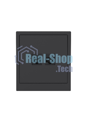Компьютерная розетка RJ-45 без шторки, кат.5е двойная, KANT, черный уголь