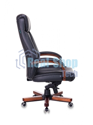 Кресло Бюрократ T-9922WALNUT/BLACK черный, кожа