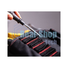 Поясная сумка монтажника Deli DL5865 250 x 250 x 110мм, 7 карманов, ткань Оксфорд 1680D, кожанные боковые карманы