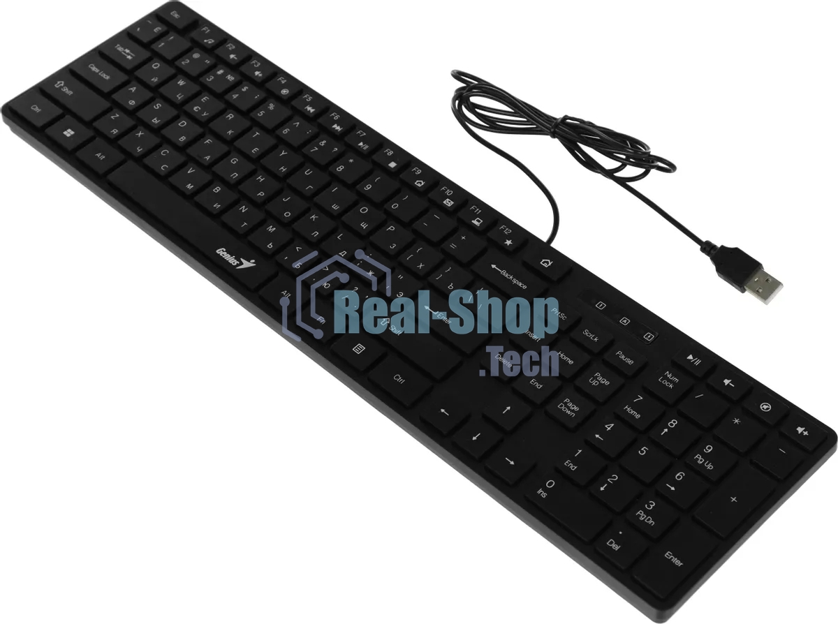 Клавиатура проводная Genius SlimStar 126, USB, черный