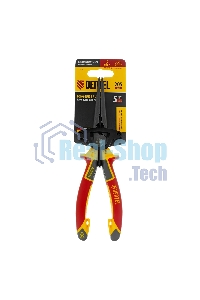 Длинногубцы прямые Denzel диэлектрические рукоятки до 1000 В, трехкомпонентные рукоятки, 205 мм