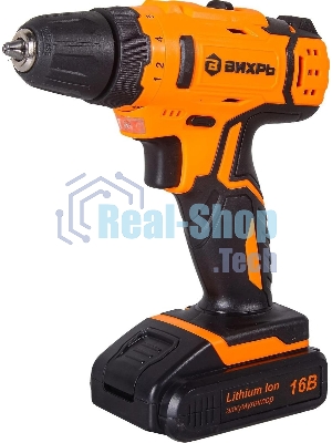Дрель-шуруповерт Вихрь ДА-16Л-2КА, 16 В, 1,5 Ач, 32 Нм, щеточный