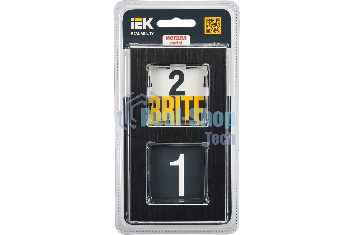 Рамка 2-местная IEK BRITE РУ-2-1-БрЧ (BR-M22-M-K02) металл черный