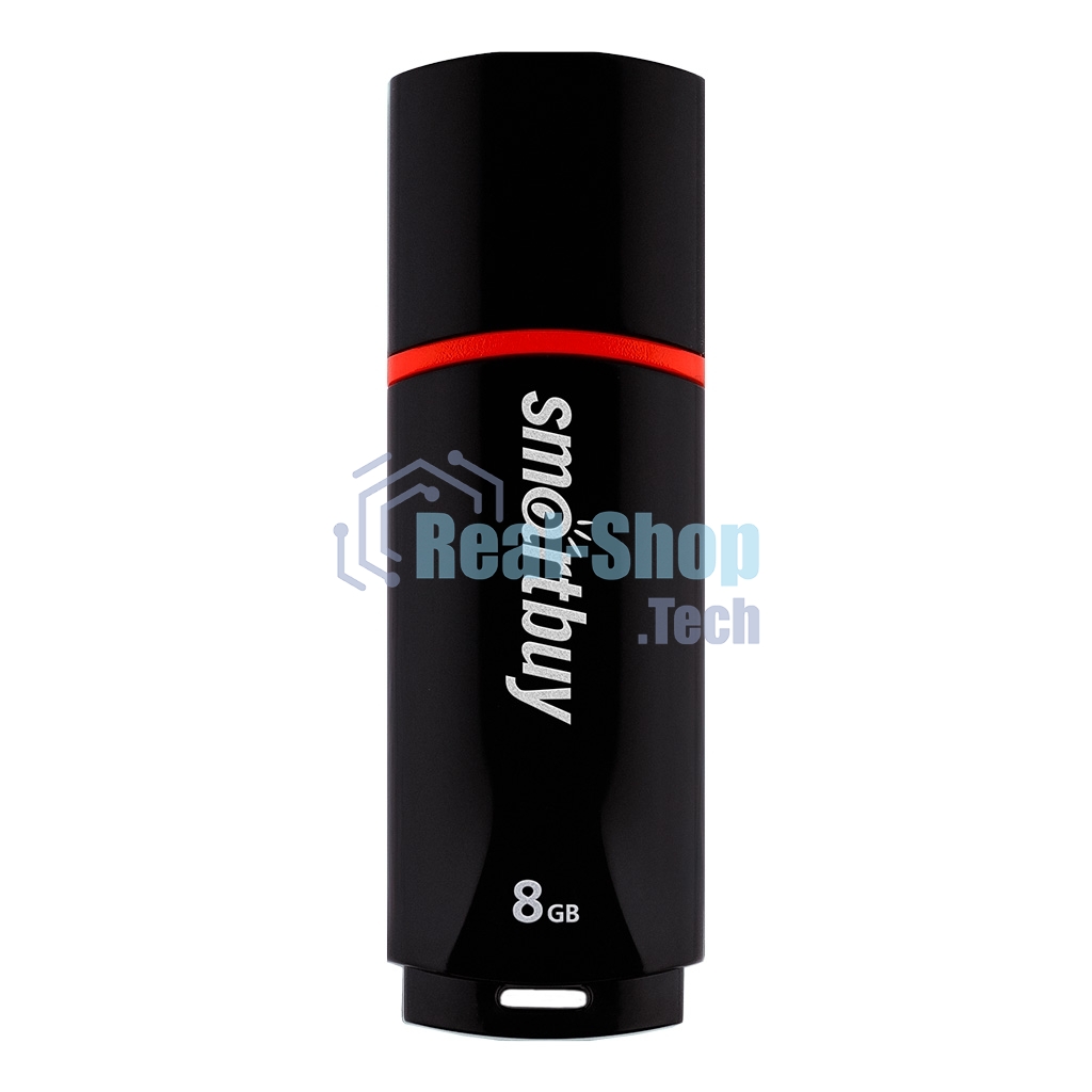 Флешка USB Smartbuy Crown black (SB8GbCRW-K), 8 Gb, USB 2.0, R/W 15/5, черный/красный