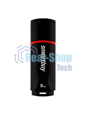 Флешка USB Smartbuy Crown black (SB8GbCRW-K), 8 Gb, USB 2.0, R/W 15/5, черный/красный