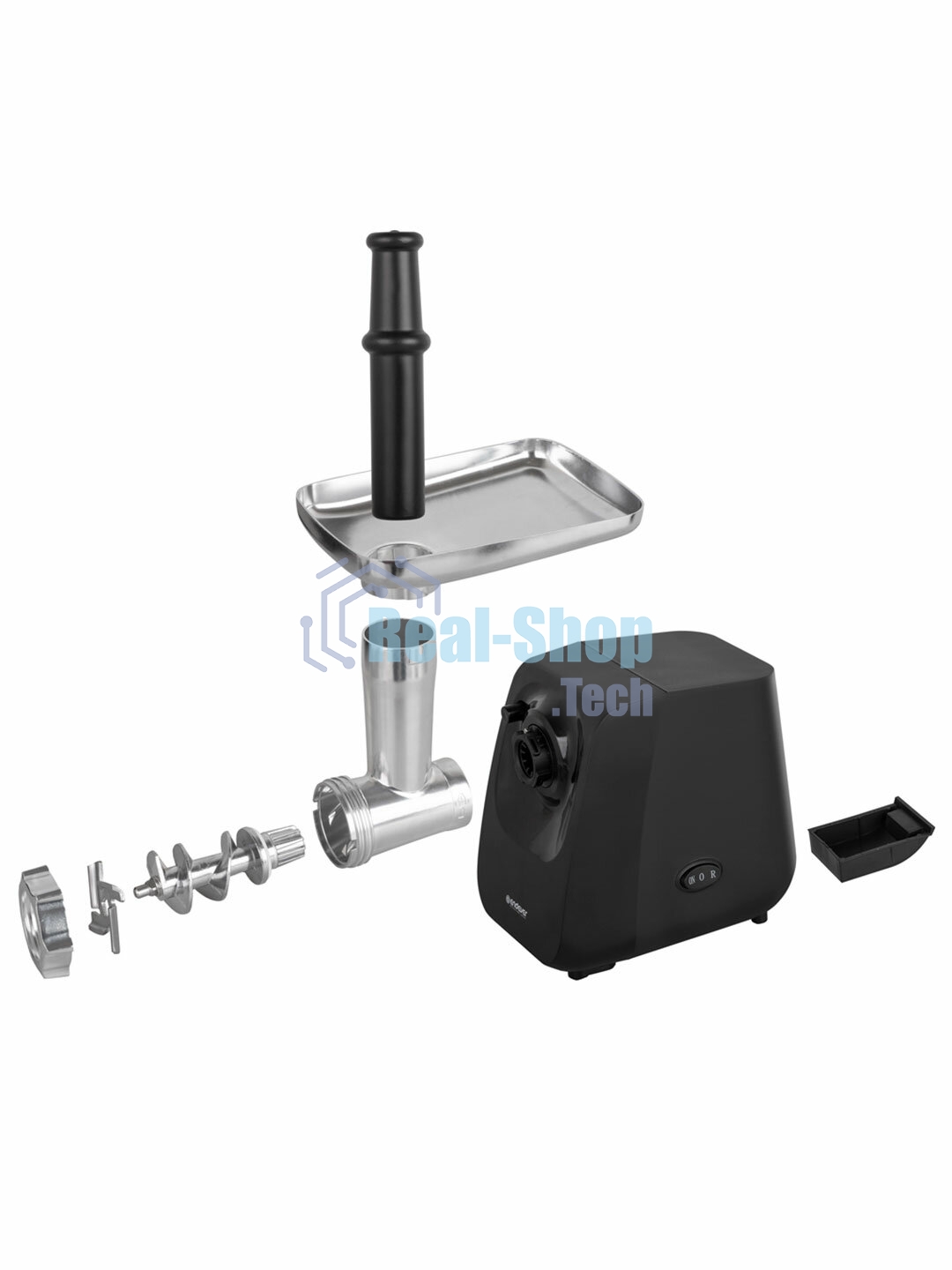 Мясорубка электрическая Endever Sigma-116 черный, 2600 Вт, 2.0 кг/мин, реверс, защита от перегрузки, металлический лоток, насадки - 5