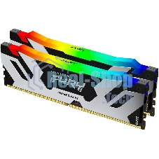 Оперативная память Kingston Fury Renegade, DDR5, 64GB (2x32 GB), 6400 MHz, CL32, DIMM, радиатор, RGB, серебристый/черный