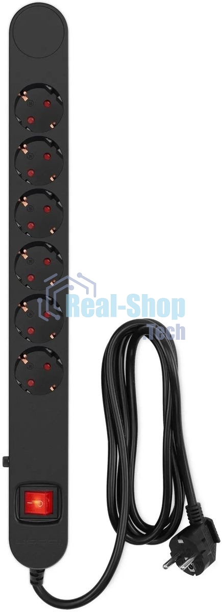 Сетевой фильтр Ippon NF-EU-1.8-10 1.8 м (6 розеток) черный (коробка)