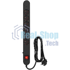 Сетевой фильтр Ippon NF-EU-1.8-10 1.8 м (6 розеток) черный (коробка)