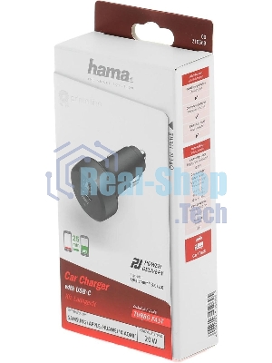Автомобильное зарядное устройство Hama H-210569 1.67A+3A+2.22A PD универсальное черный