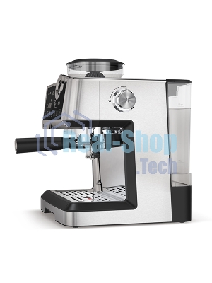 Кофеварка рожковая BQ CM5002 серебристый/черный, исп. кофе - зерновой/молотый, 2,8 л, 2400 Вт, 19 бар