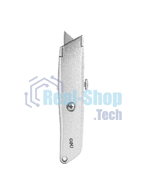 Универсальный нож с Т-образным лезвием Deli DL4260 19мм, длина 153 мм, в комплекте 3 лезвия SK5, алюминиевый корпус