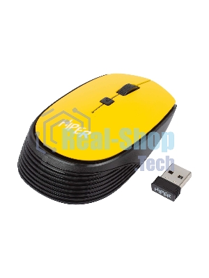 Мышь беспроводная HIPER HOMW-085 желтый, 1600 dpi, радиоканал, USB, кнопки - 4