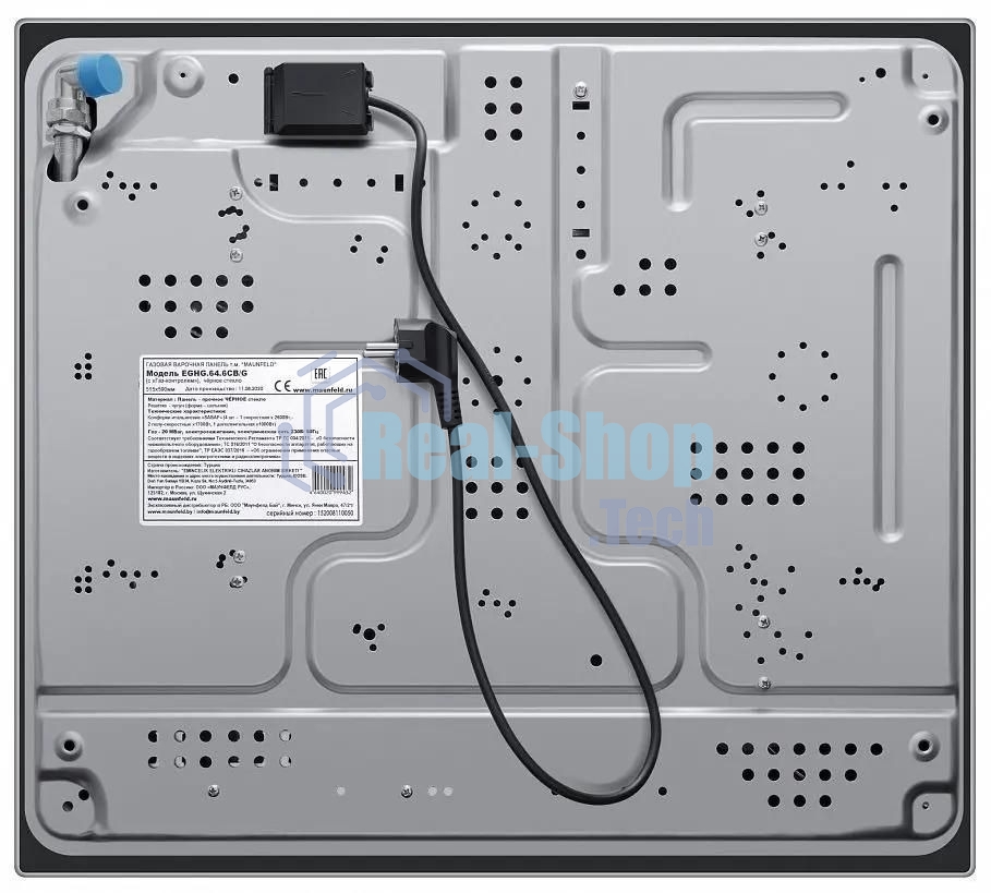 Газовая варочная панель Maunfeld EGHG.64.6CB/G, 4 конфорки, закаленное стекло, черный