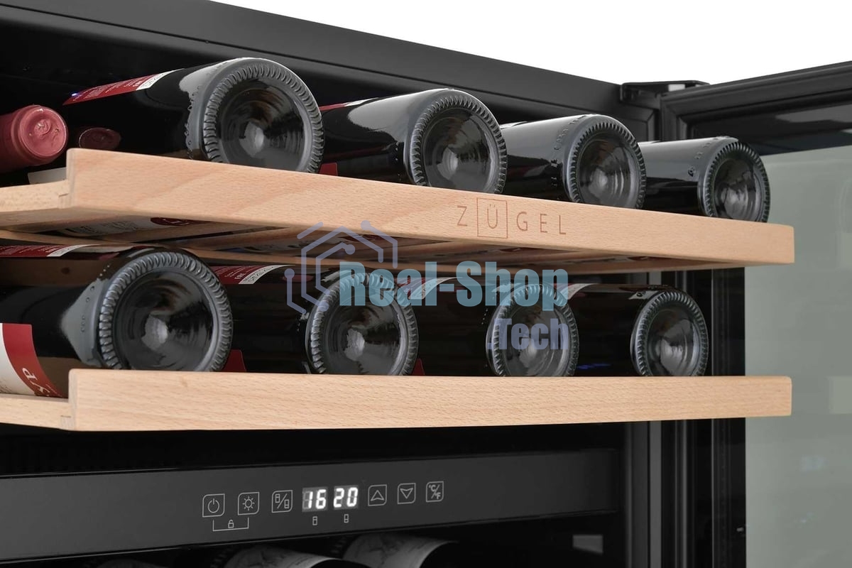 Винный шкаф встраиваемый ZÜGEL ZCWI460DB, черный