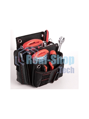 Поясная сумка монтажника Deli DL5865 250 x 250 x 110мм, 7 карманов, ткань Оксфорд 1680D, кожанные боковые карманы